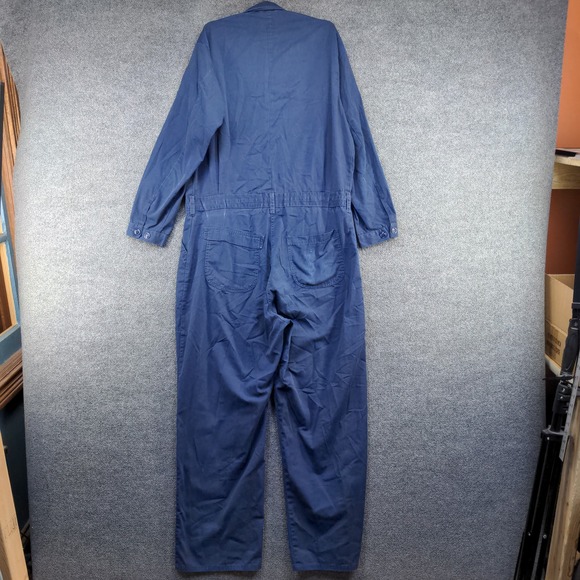 U.S. Navy Men's Utility Coveralls Blue Size 48L Actual 40x30 Embroidered Logo - Picture 2 of 16